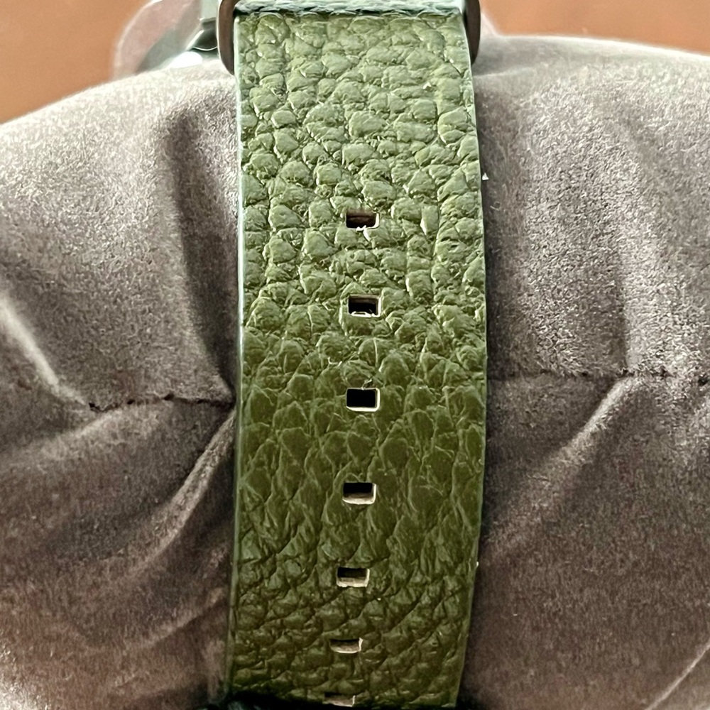 Bulova Black Dial Watch with Olive Green Strap - Picture 10 of 13